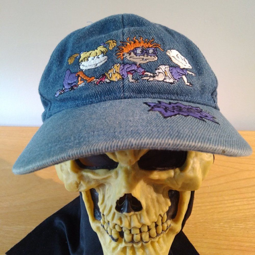 Vintage 90s Rugrats Nickelodeon Denim Snap Back Hat Youth
